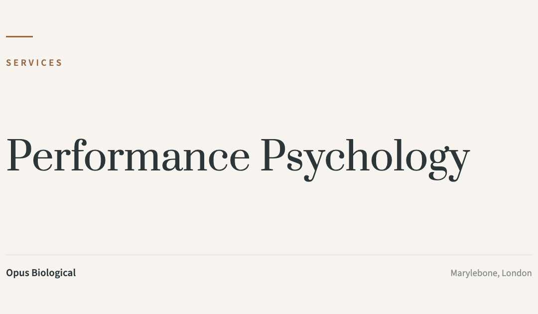 Performance Psychology