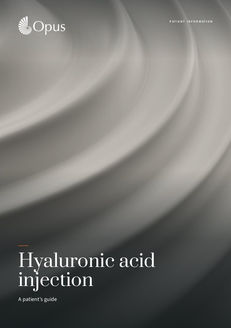 Front cover of the Hyaluronic acid injection guide