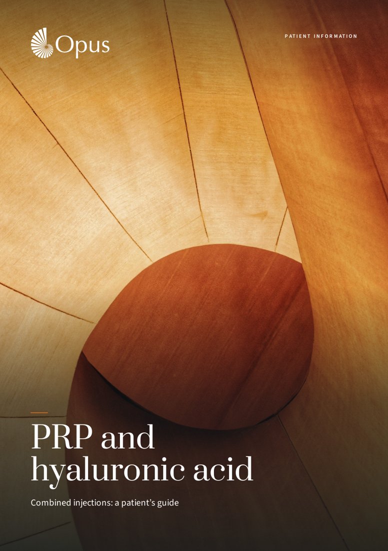 Front cover of the PRP and hyaluronic acid guide