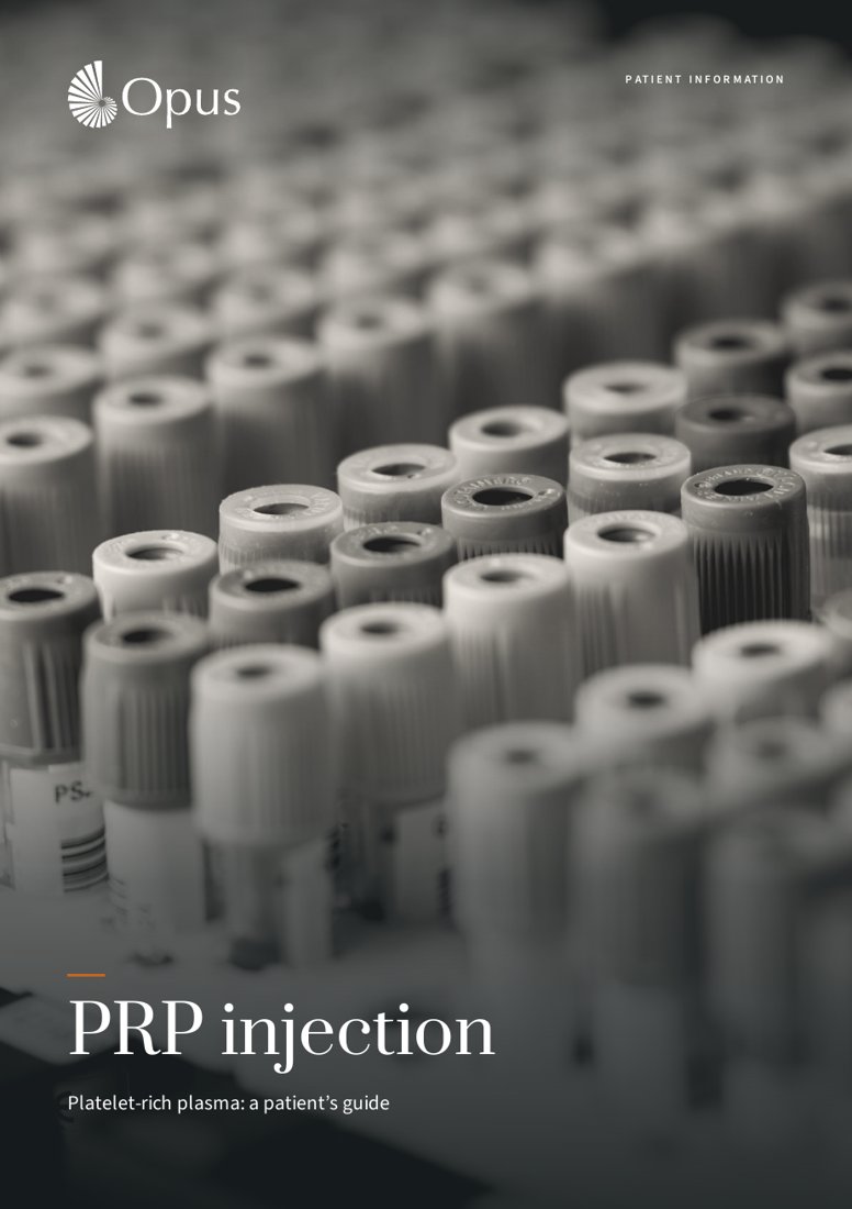 Front cover of the PRP injection guide